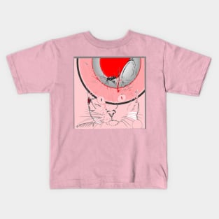 ART PINK CAT Kids T-Shirt